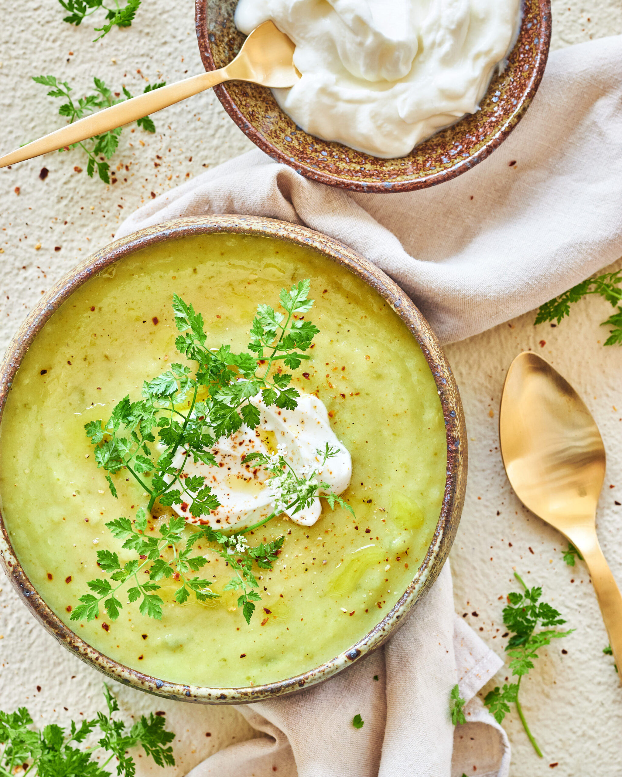 Vellutata di zucchine con yogurt greco Zorbas