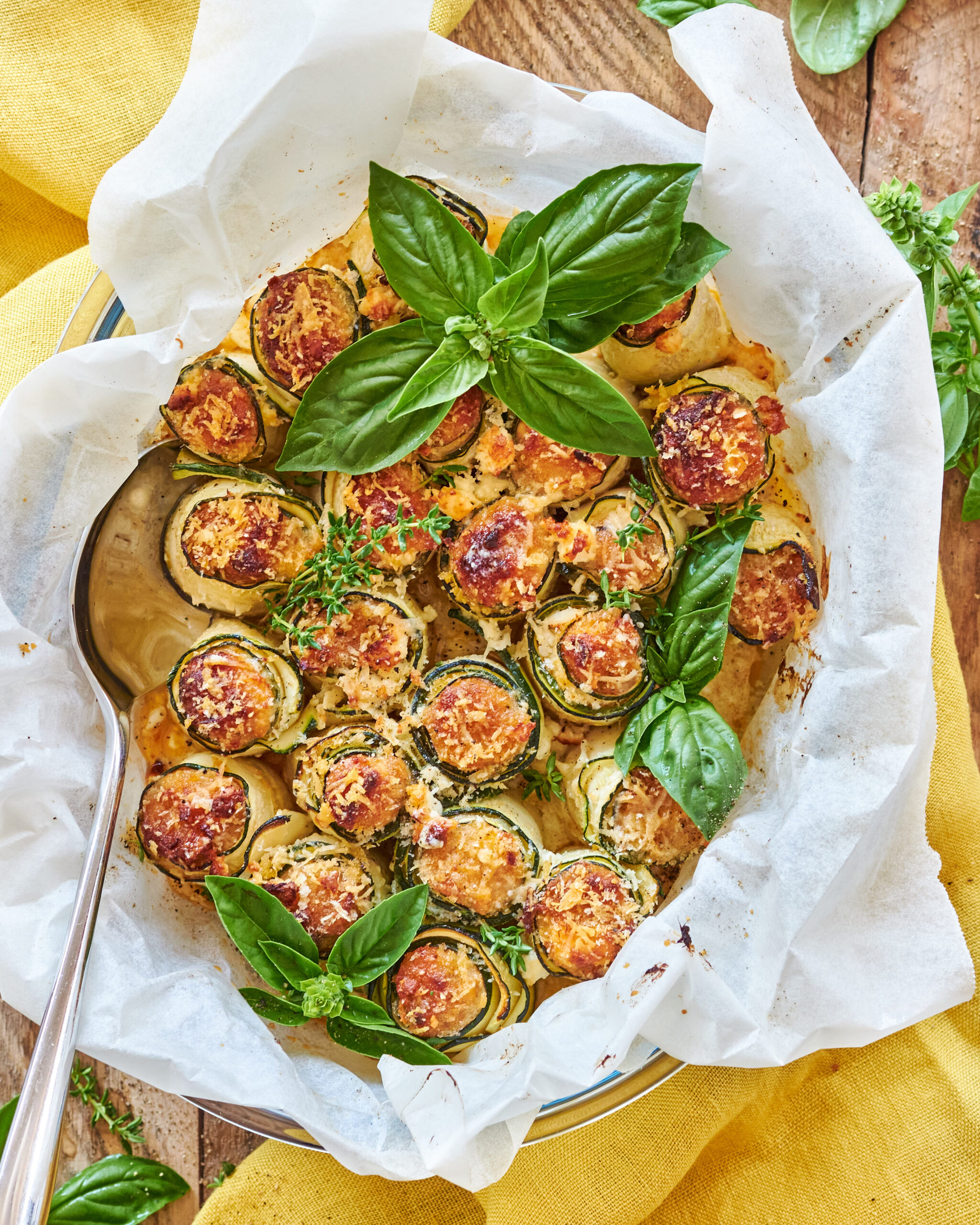 Involtini di zucchine al forno con tonno e feta Zorbas