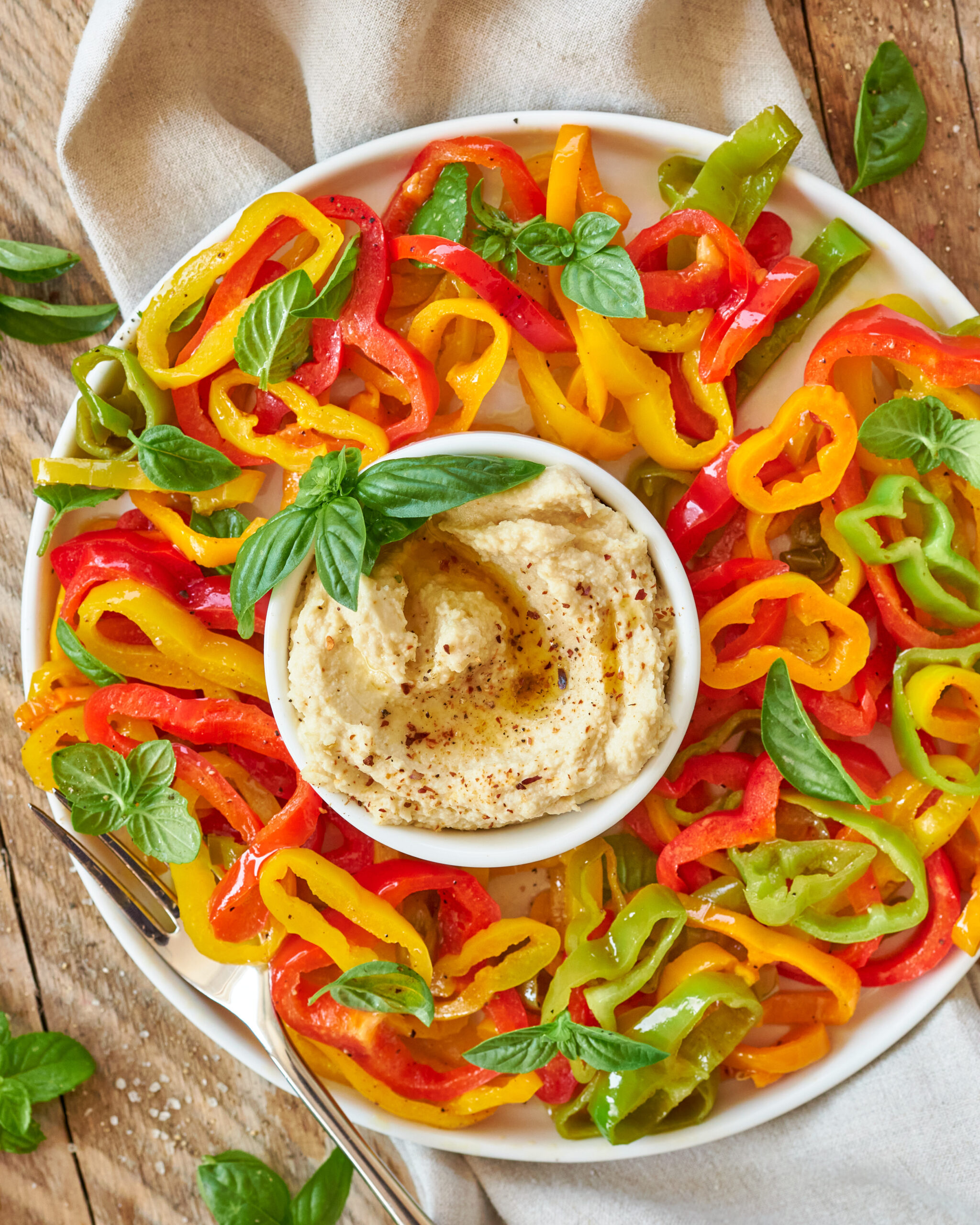 Peperoni in agrodolce con hummus Zorbas