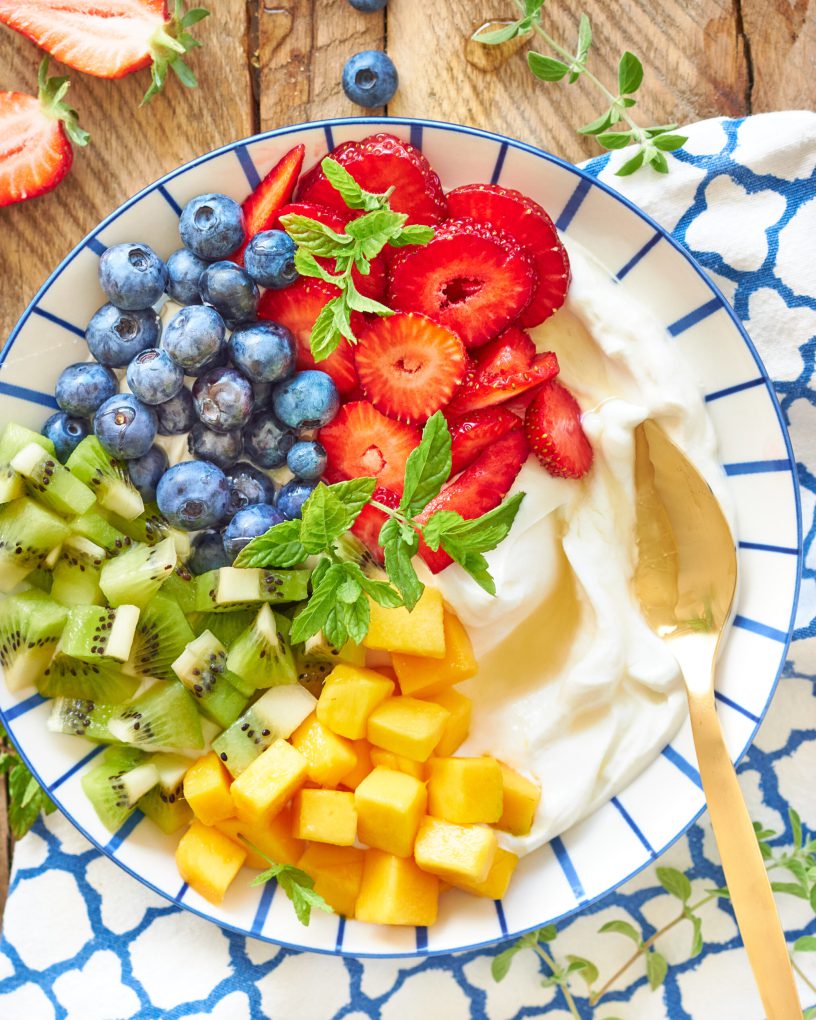 La merenda ‘tutti frutti’ con Yogreko con latte di capra