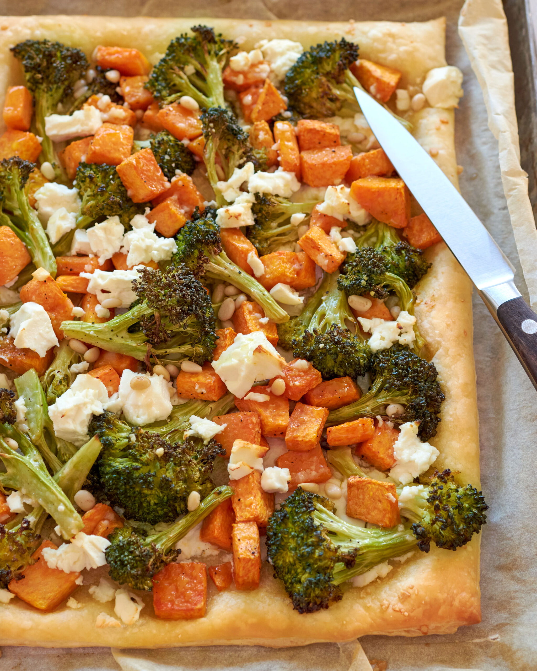 Torta salata al forno con zucca, broccoli e Feta Zorbas