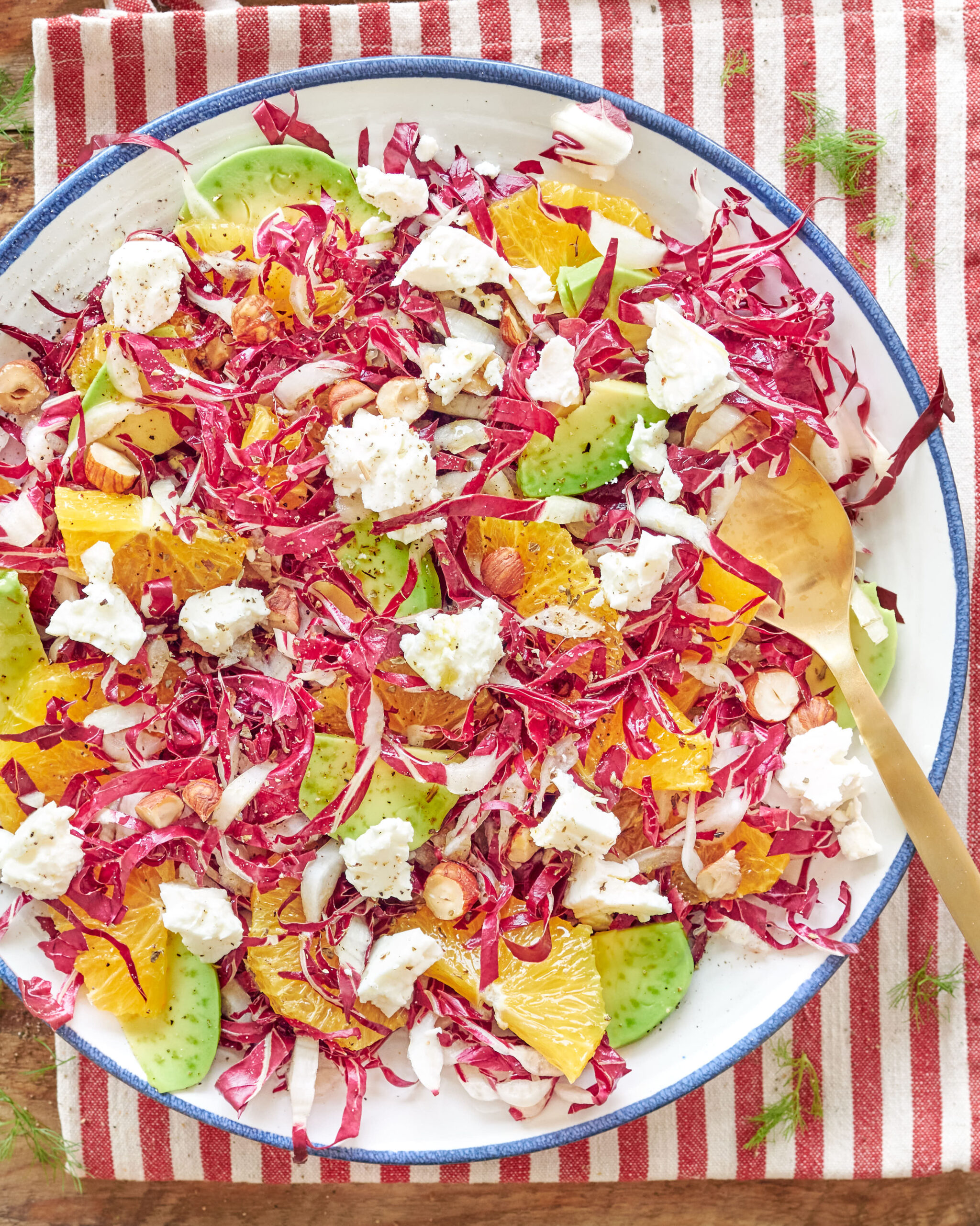 Insalata di radicchio, arancia, avocado e Feta Zorbas