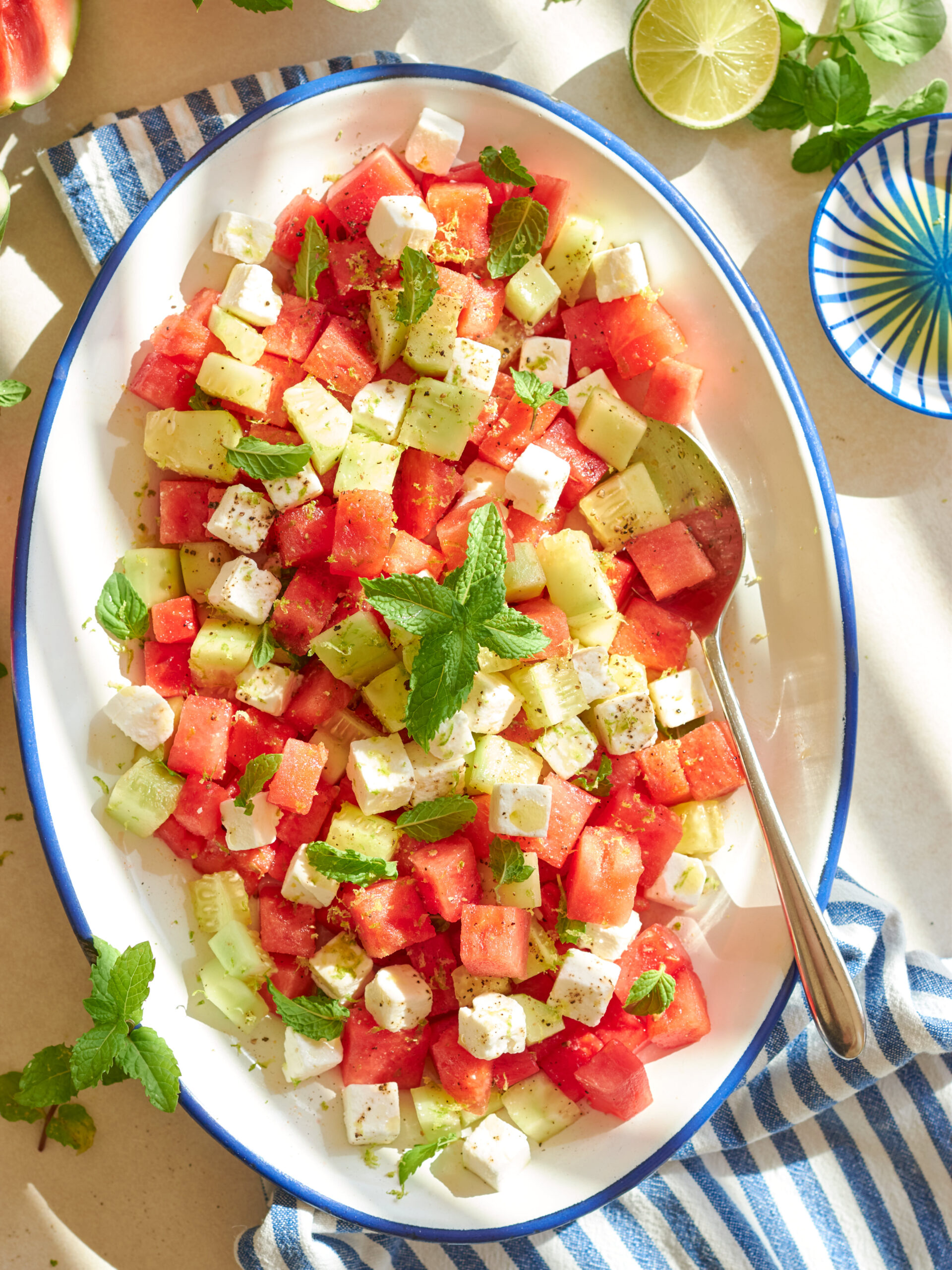 Insalata con cocomero e Feta Zorbas a cubetti